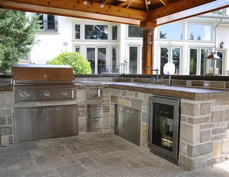 stone patio kitchen
