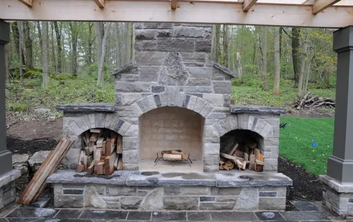 outdoor fireplace