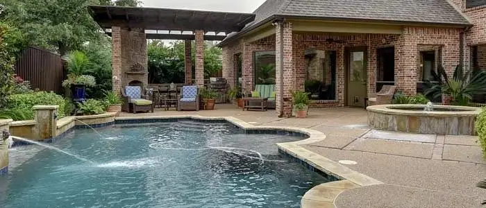 backyard pool and patio