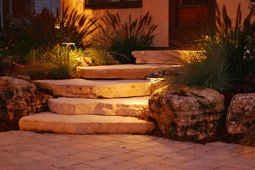 evening stairs lighting