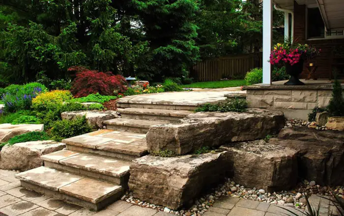 stone steps landscaping